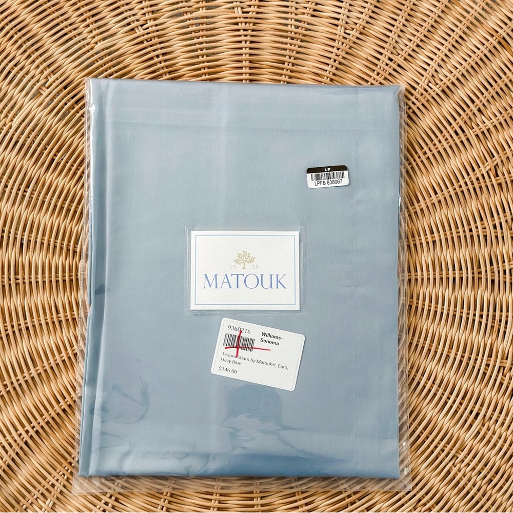 Matouk x Williams Sonoma Tesoro Euro Sham-Hazy Blue
